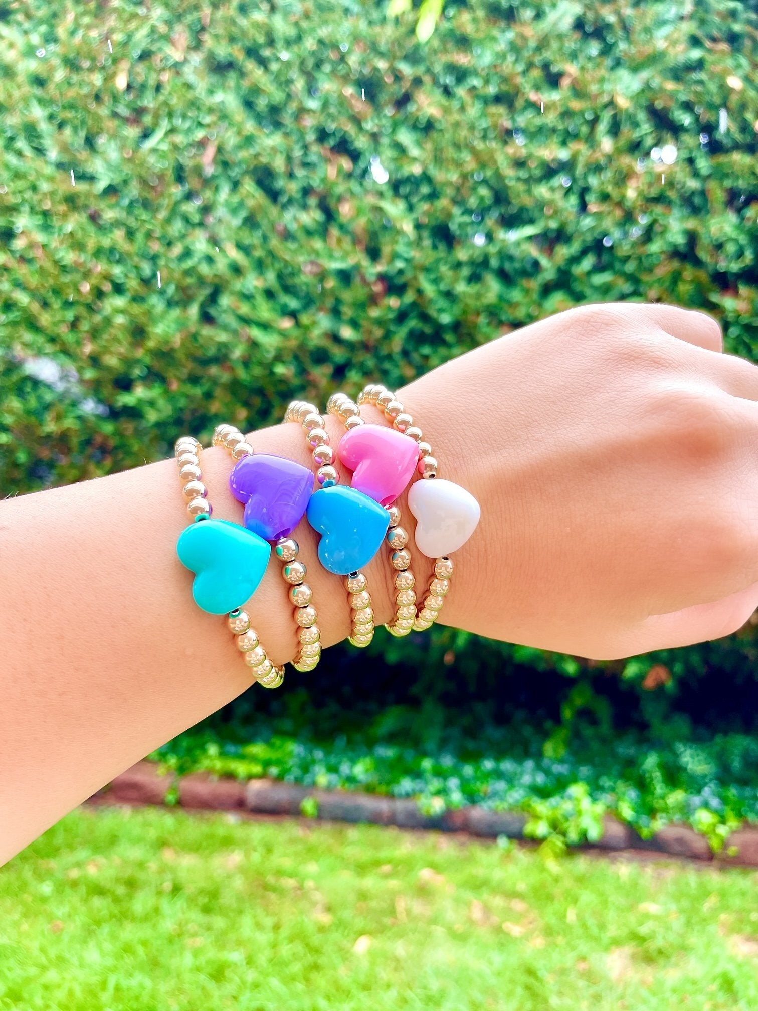 Love Heart 14K Gold Filled Bead Bracelet