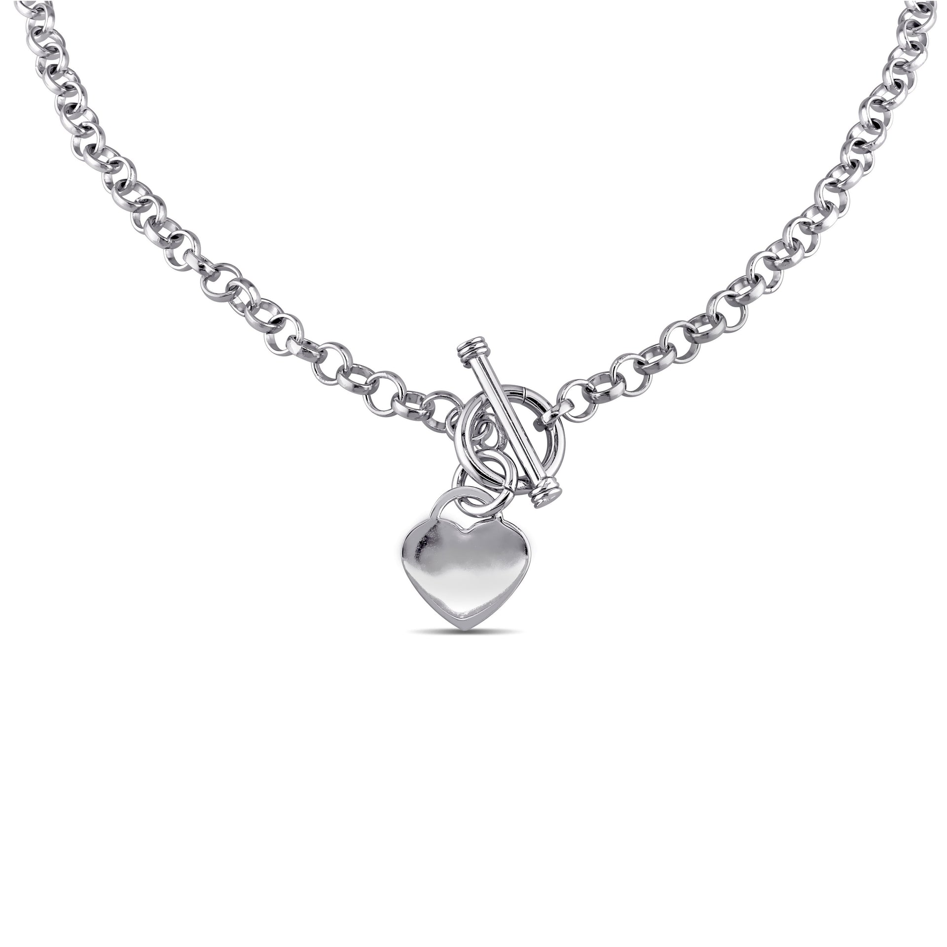 Mimi & Max Heart Charm Necklace in Sterling Silver