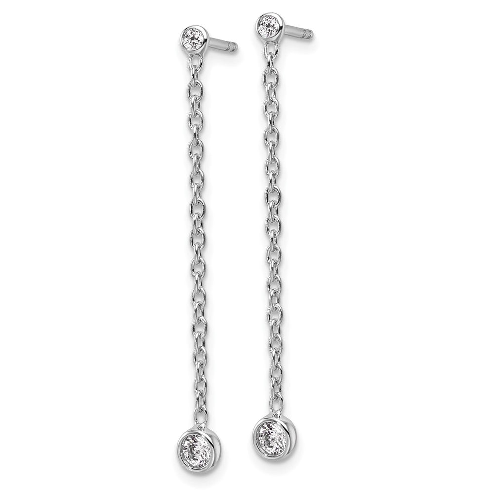 14K White Gold 0.27 CT Lab Grown Diamond Dangle Earrings VS Clarity G-H Color