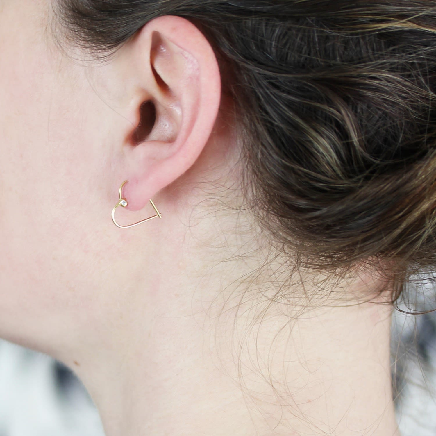 Heart Hoop Earrings - Diamonds & Gold