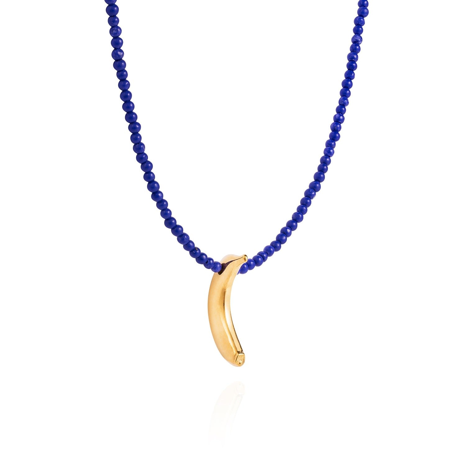 Banana Necklace Gold & Lapis Lazuli