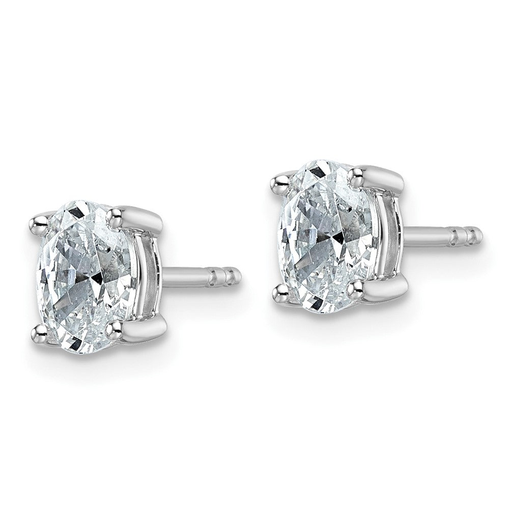 14k Gold 1 CTW Lab Grown Diamond Oval Stud Earrings