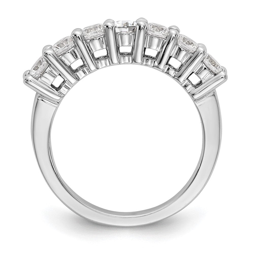 14k White Gold Lab Grown Diamond 7-stone Wedding Band Ring 1ct Clarity- VS Color- D-E