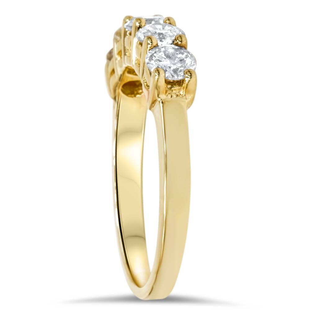1ct Five Stone Diamond Ring 14K Yellow Gold