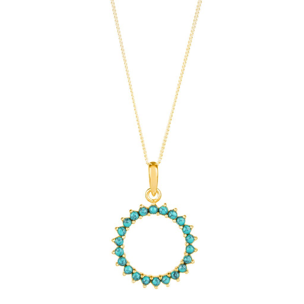 Halo Radiance Large Gold Vermeil Necklace - Turquoise