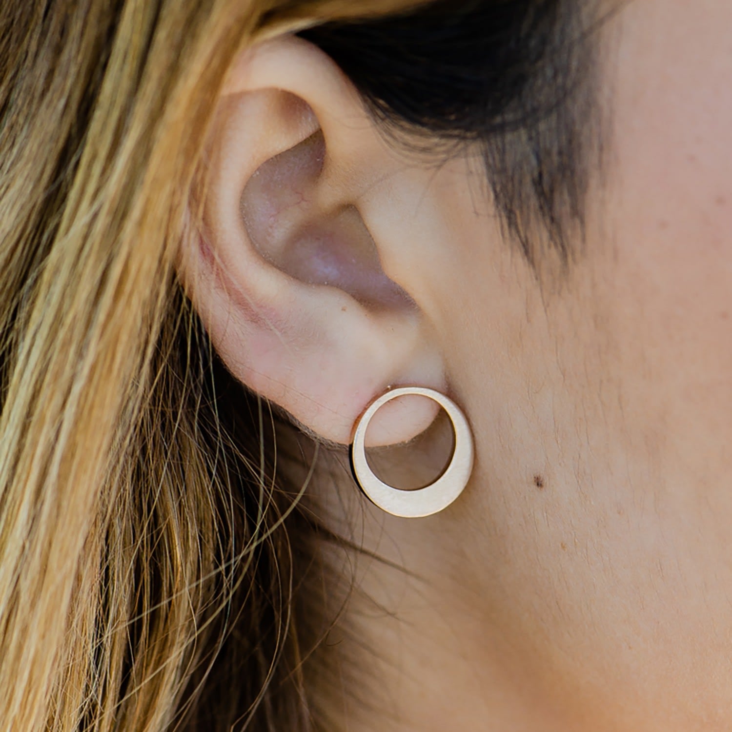 Aalyiah Brushed Circle Stud