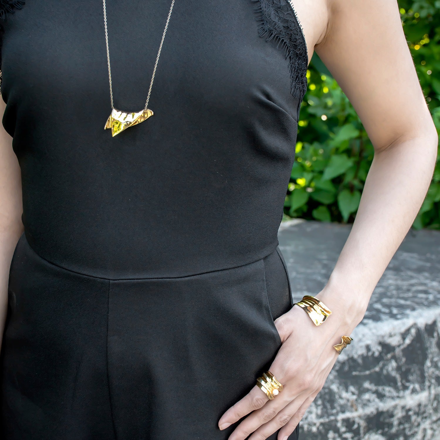 Plié Pendant Draped Triangle Medium