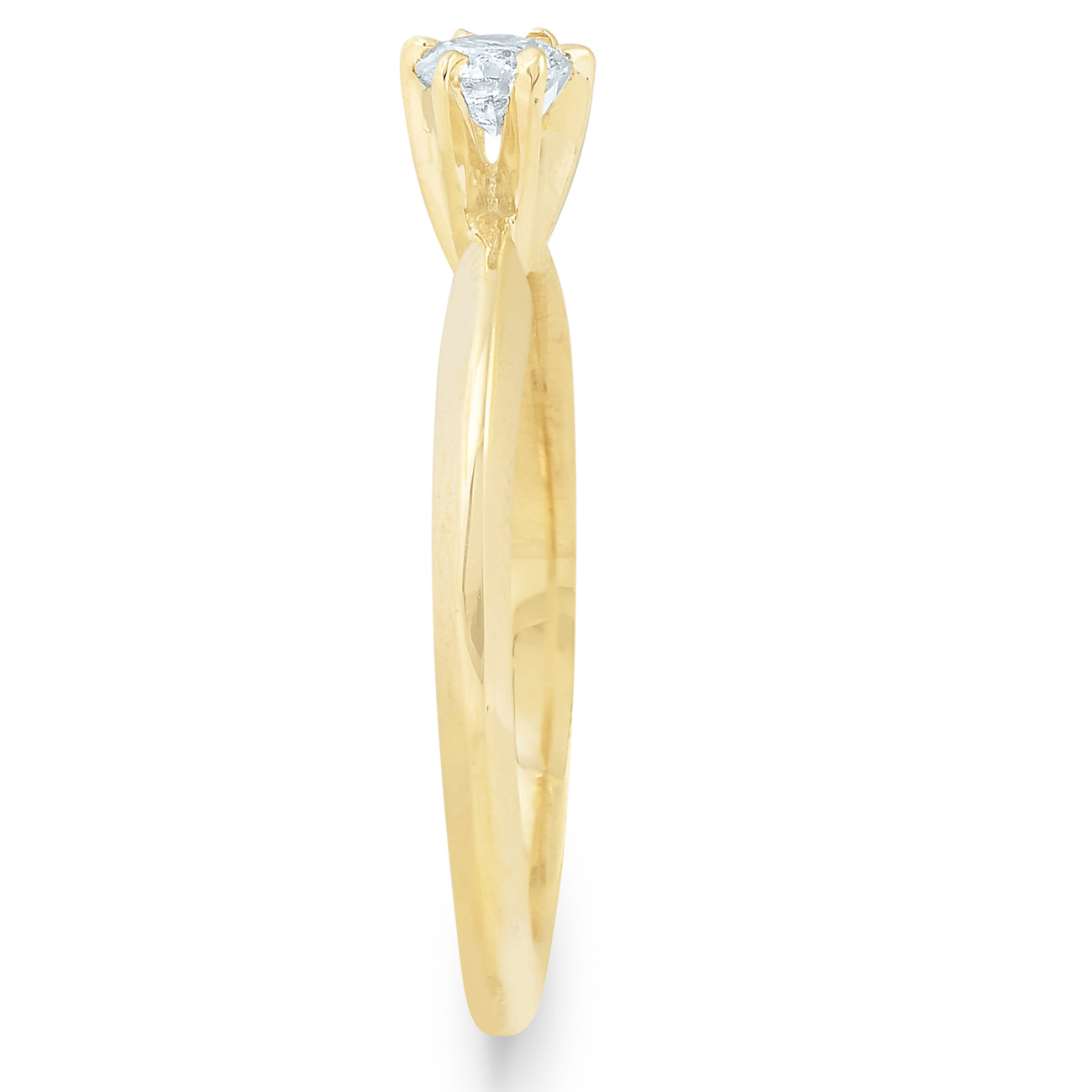 14k Yellow Gold 1/5ct Round Solitaire Diamond Engagement Ring