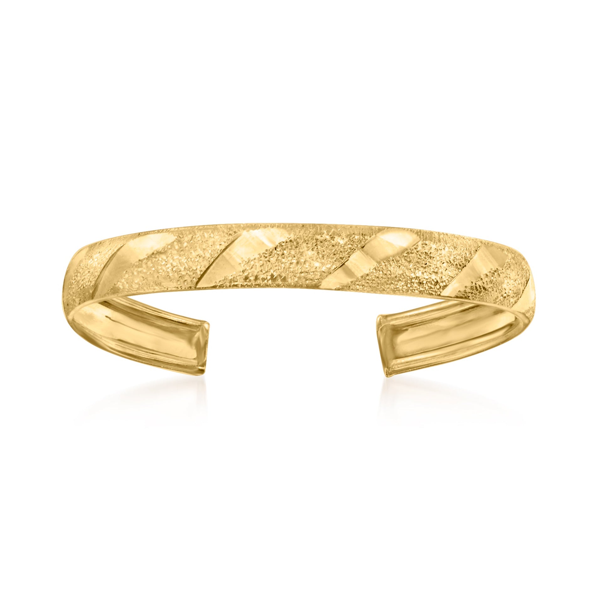 10kt Yellow Gold Textured and Polished Adjustable Toe Ring