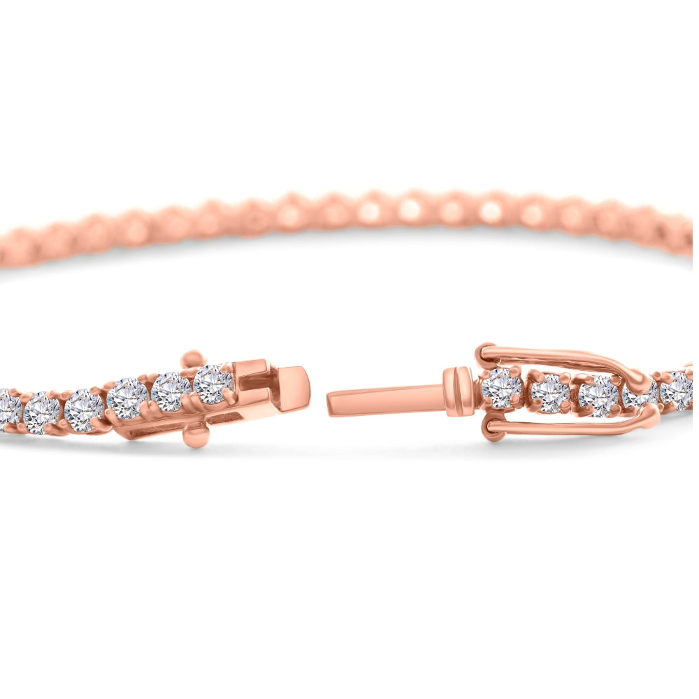 4 Ct Diamond Tennis Bracelet 14k White, Yellow, or Rose Gold Lab Grown 7'