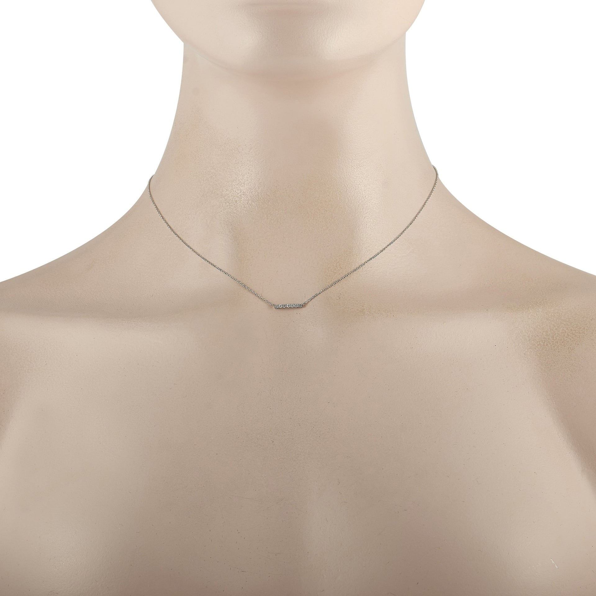 14K White Gold 0.10 ct Diamond Pendant Necklace