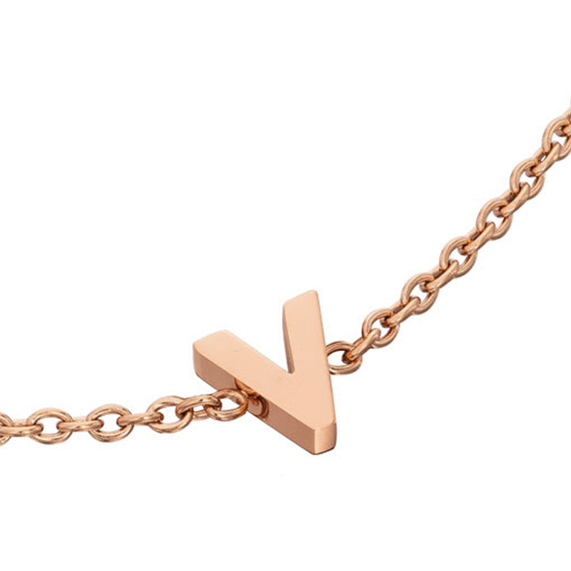 Birthstone & Little Luxe Letter Bracelet (Rose Gold)