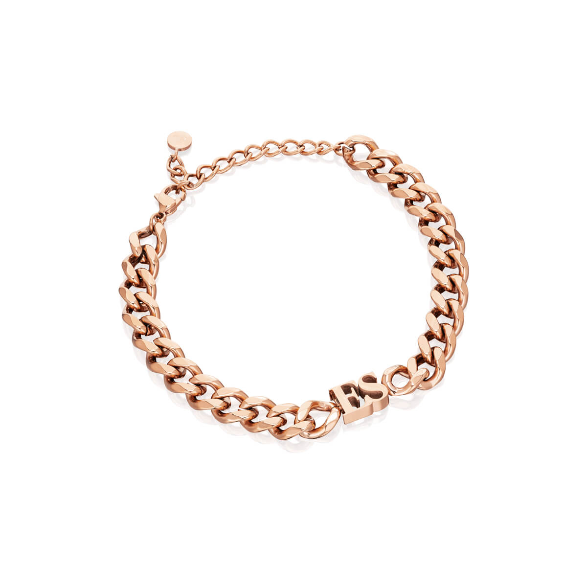 Initial Curb Bracelet (Rose Gold)