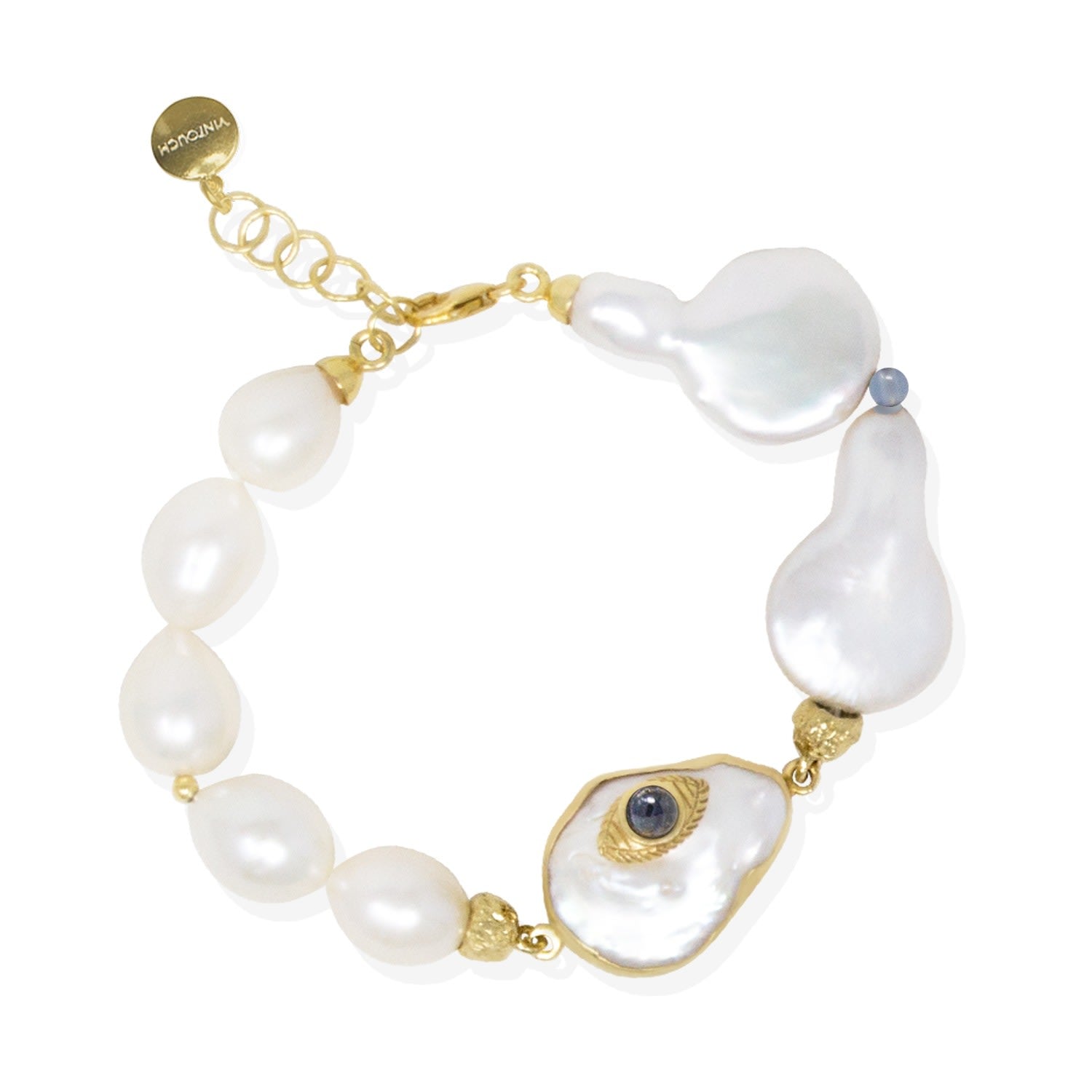 The Eye Gold-Plated Blue Sapphire & Pearl Bracelet