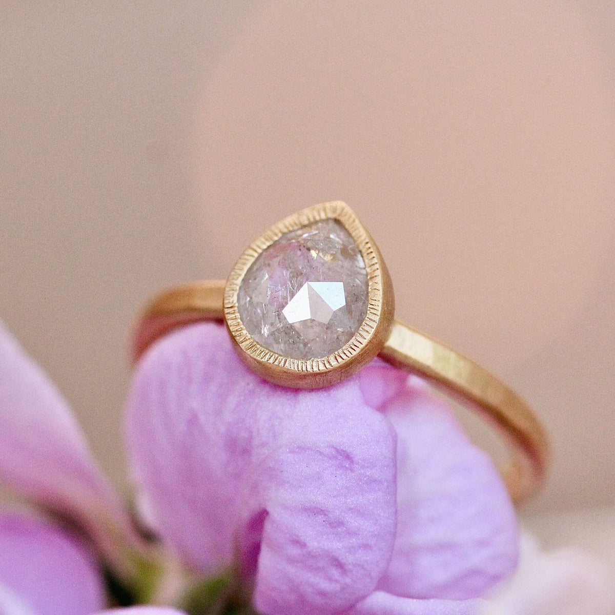 The Abeba Pear Diamond Ring