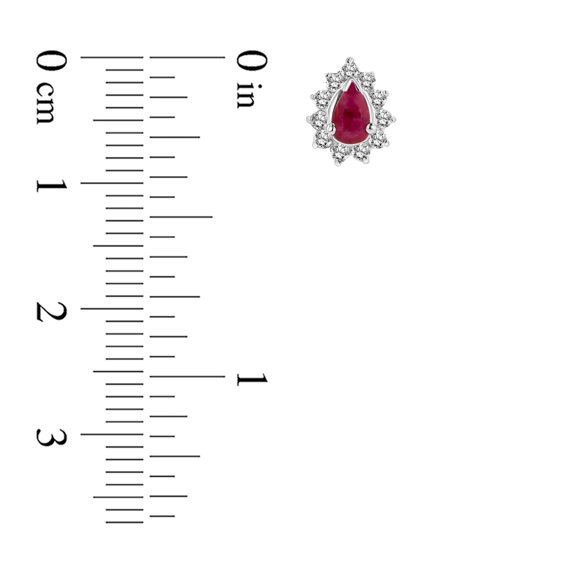 0.80cttw Diamond and Natural Heated Ruby Earring in 14k Gold