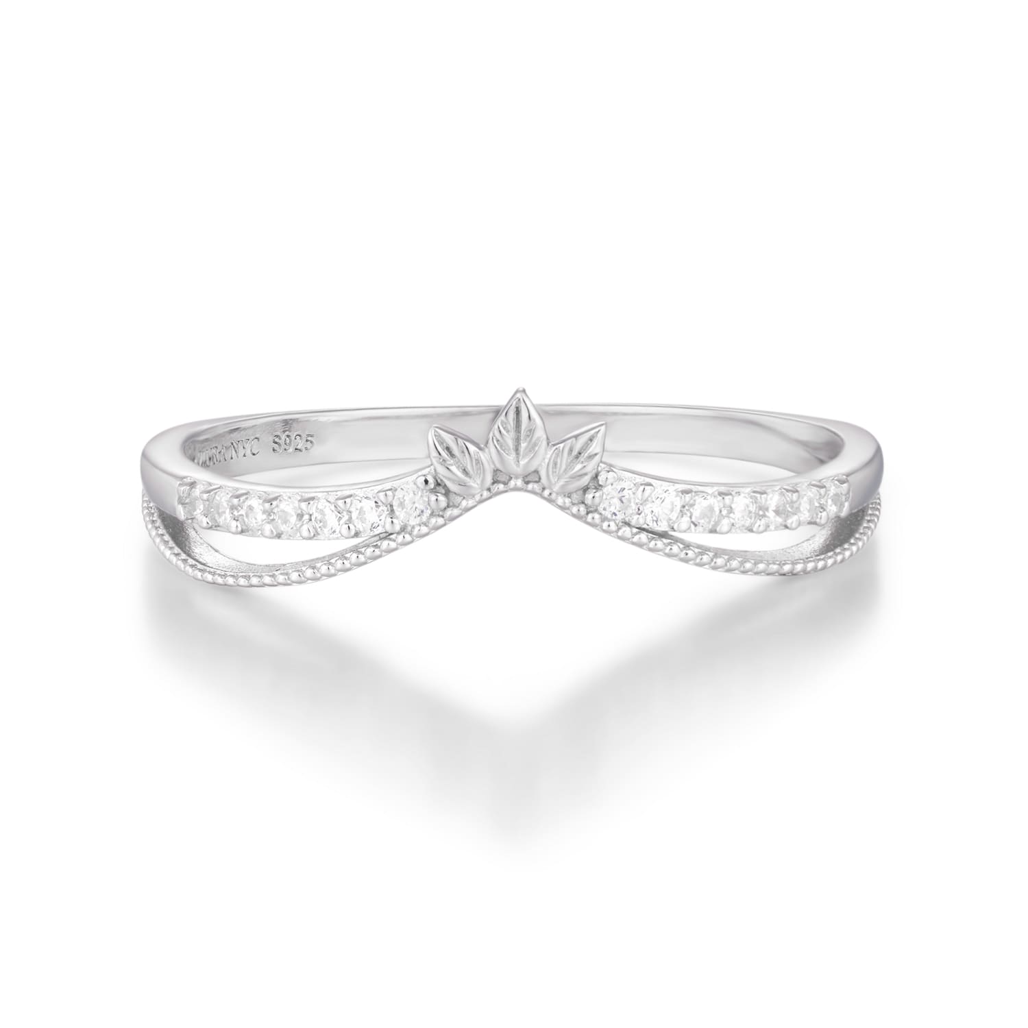 Abloom B Stacking Ring White Gold Vermeil