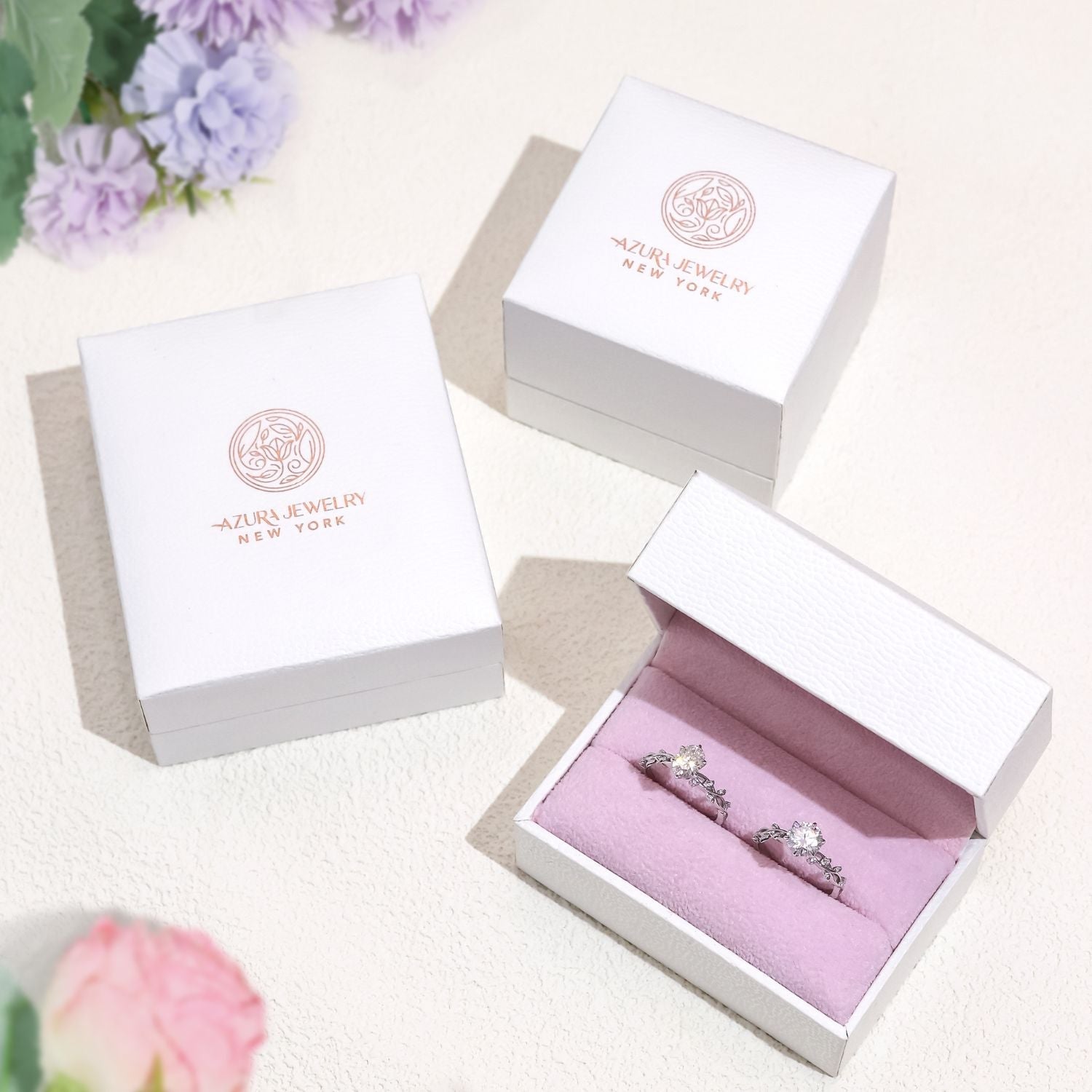 Abloom Stacking Band White Gold Vermeil