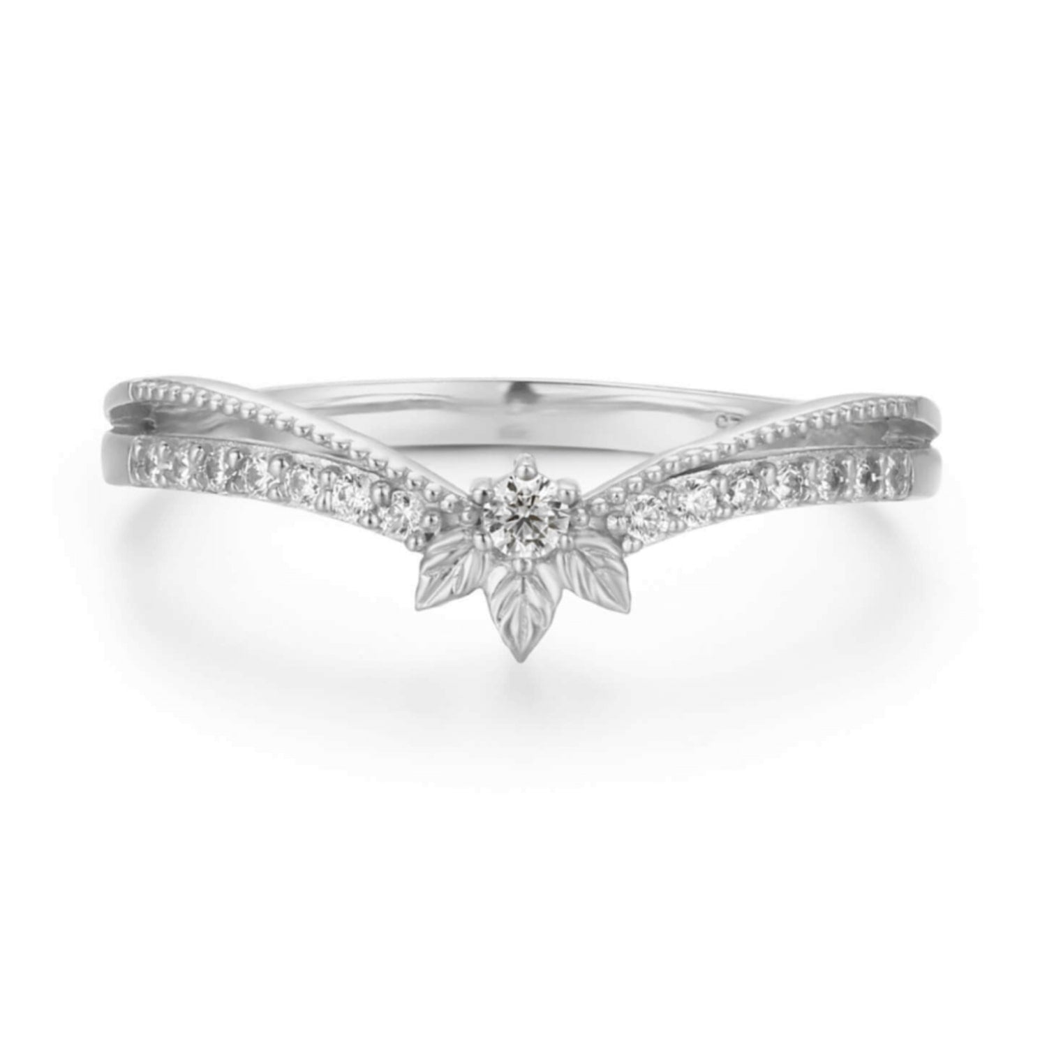 Abloom Stacking Band Solid White Gold