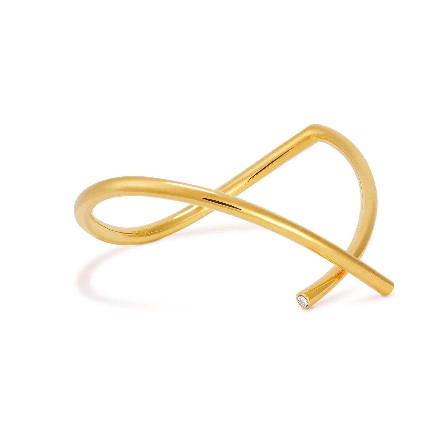 Abstract Embrace Bangle - Gold