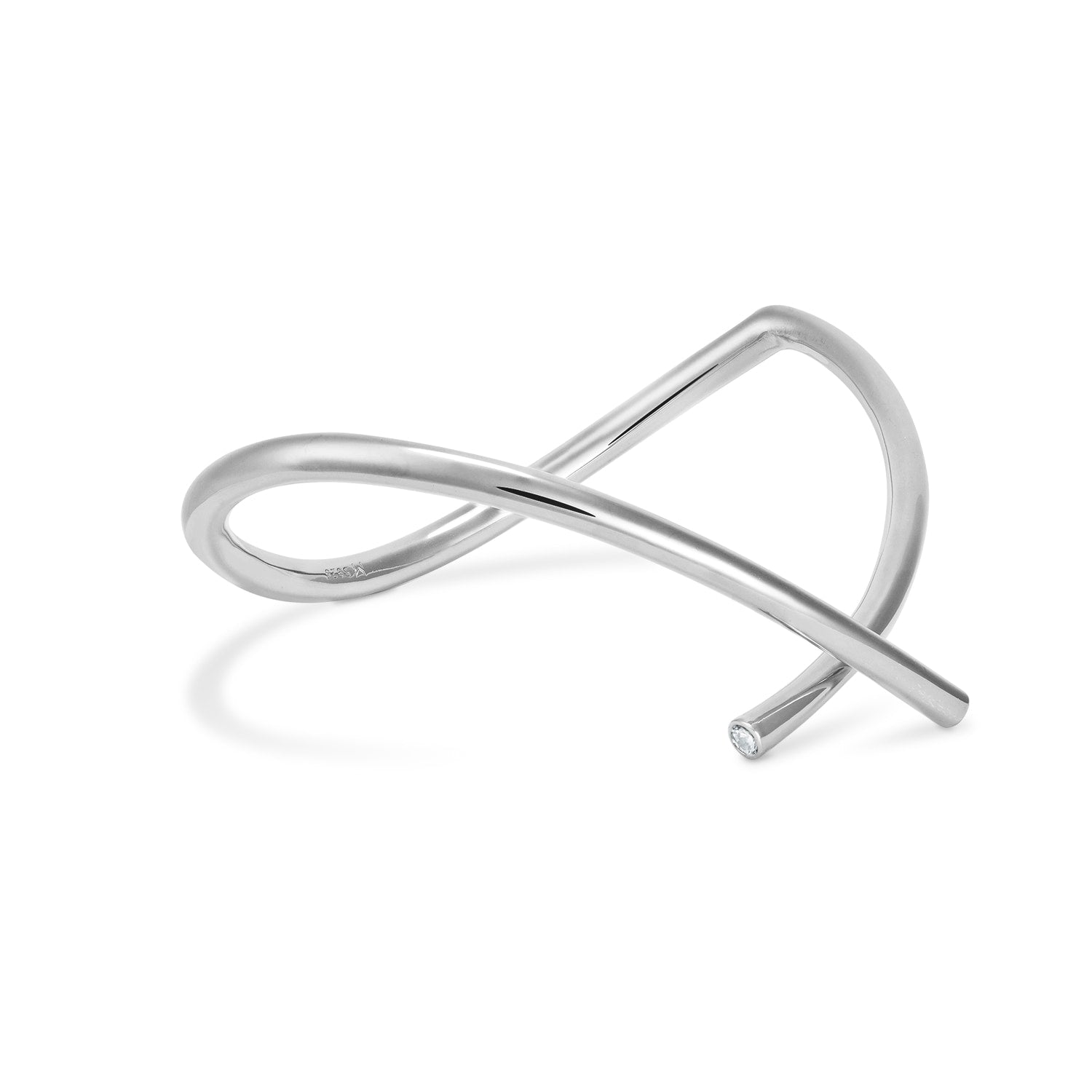 Abstract Embrace Bangle - Silver