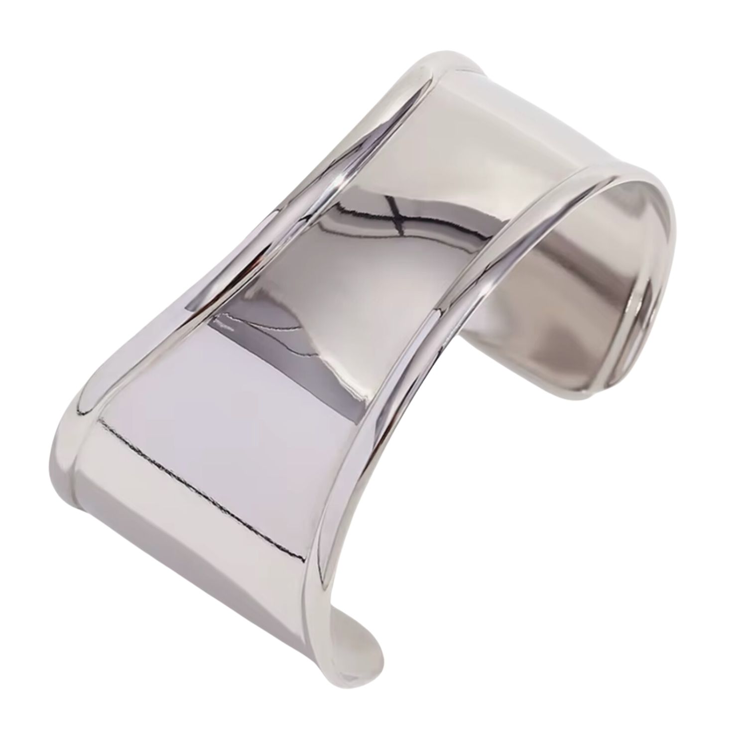 Abstract Silver Statement Cuff Bracelet