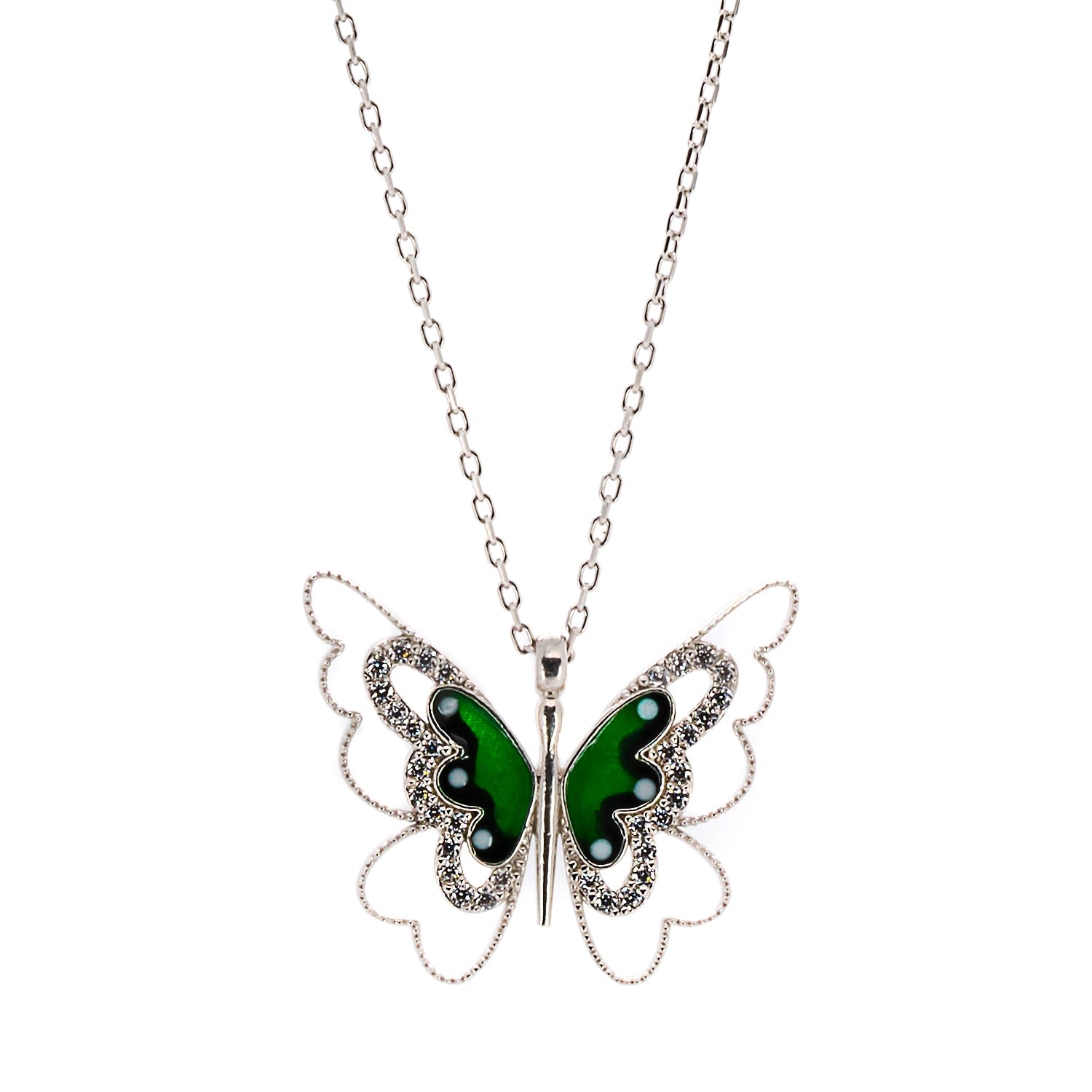 Abundance Green Butterfly Necklace - Green