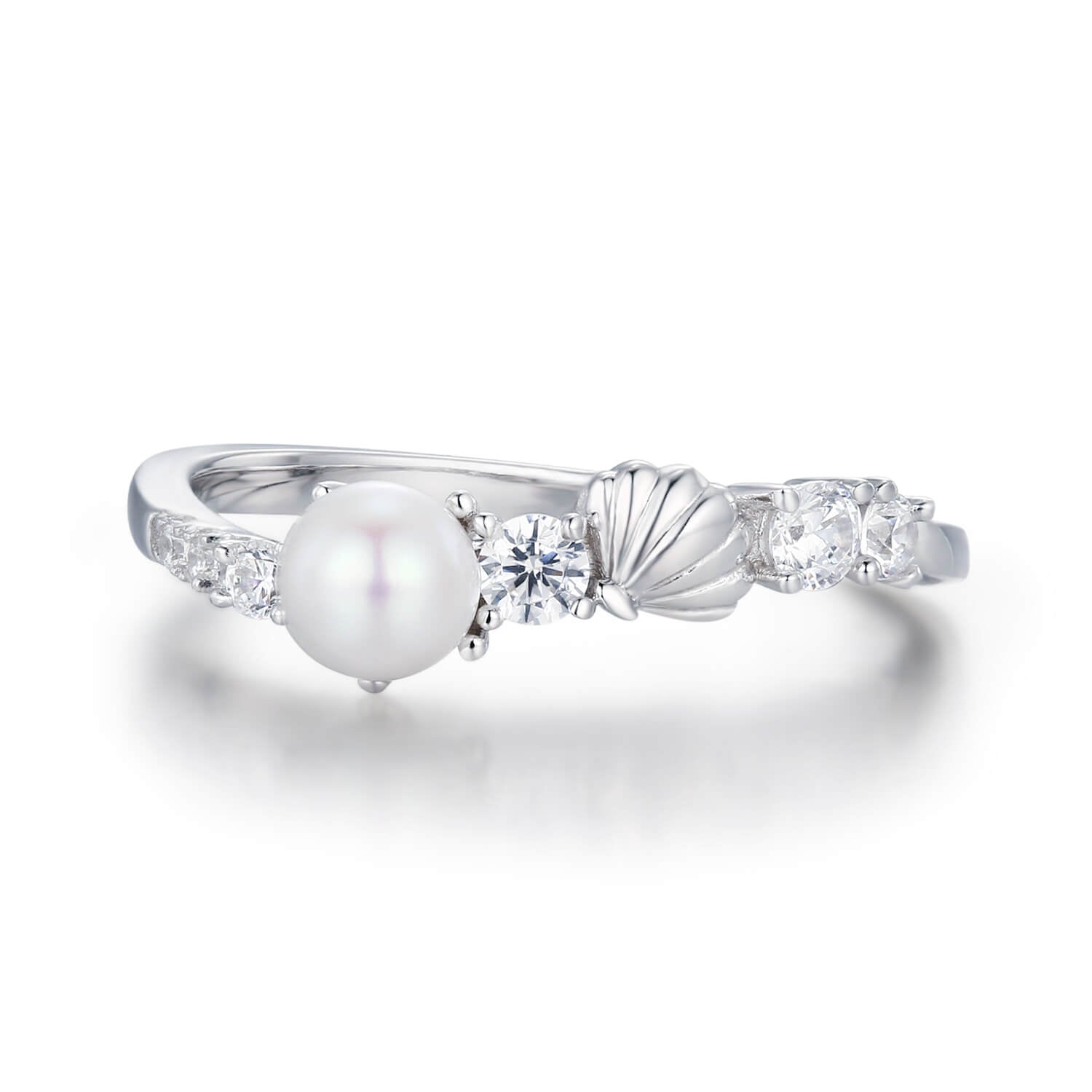 Abyssal Pearl Ring White Gold Vermeil