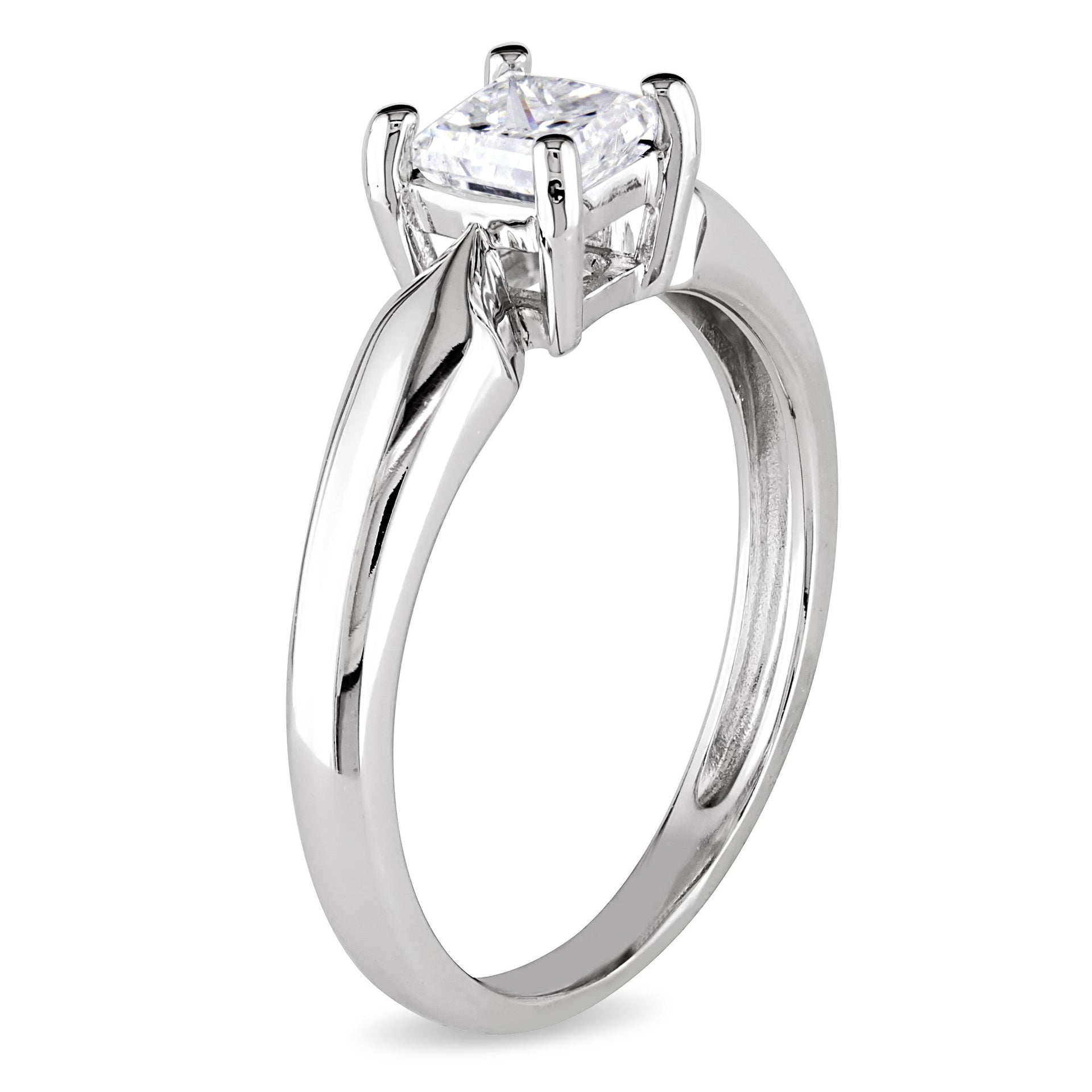 Mimi & Max 1/2ct TW Princess Cut Diamond Solitaire Ring 14k White Gold
