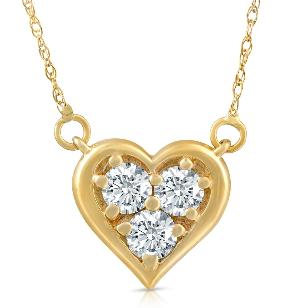 1/2 CT Diamond Heart Pendant 14k White Yellow or Rose Gold Lab Grown Necklace