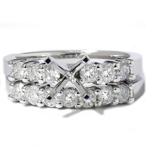 1ct Diamond Engagement Matching Wedding Ring Setting