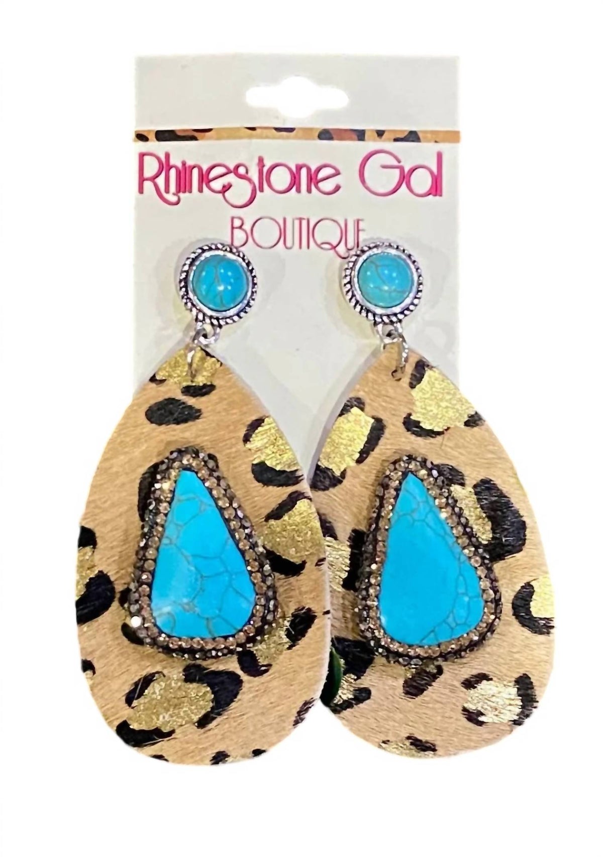 Women's Leopard Earrings In Turquoise