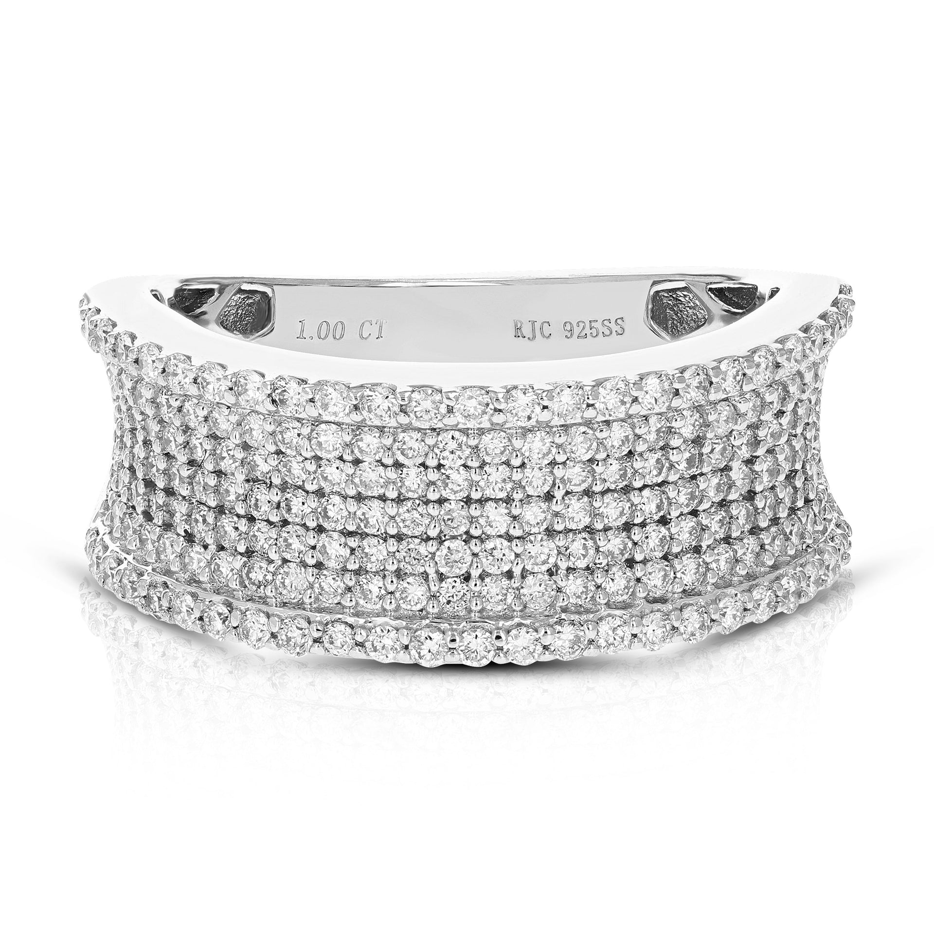 1 cttw Round Lab Grown Diamond Engagement Ring .925 Sterling Silver Prong Set