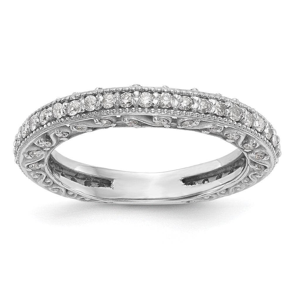 14k White Gold Lab Grown Diamond Wedding Band Ring 1/2ct Clarity- VS Color- D-E