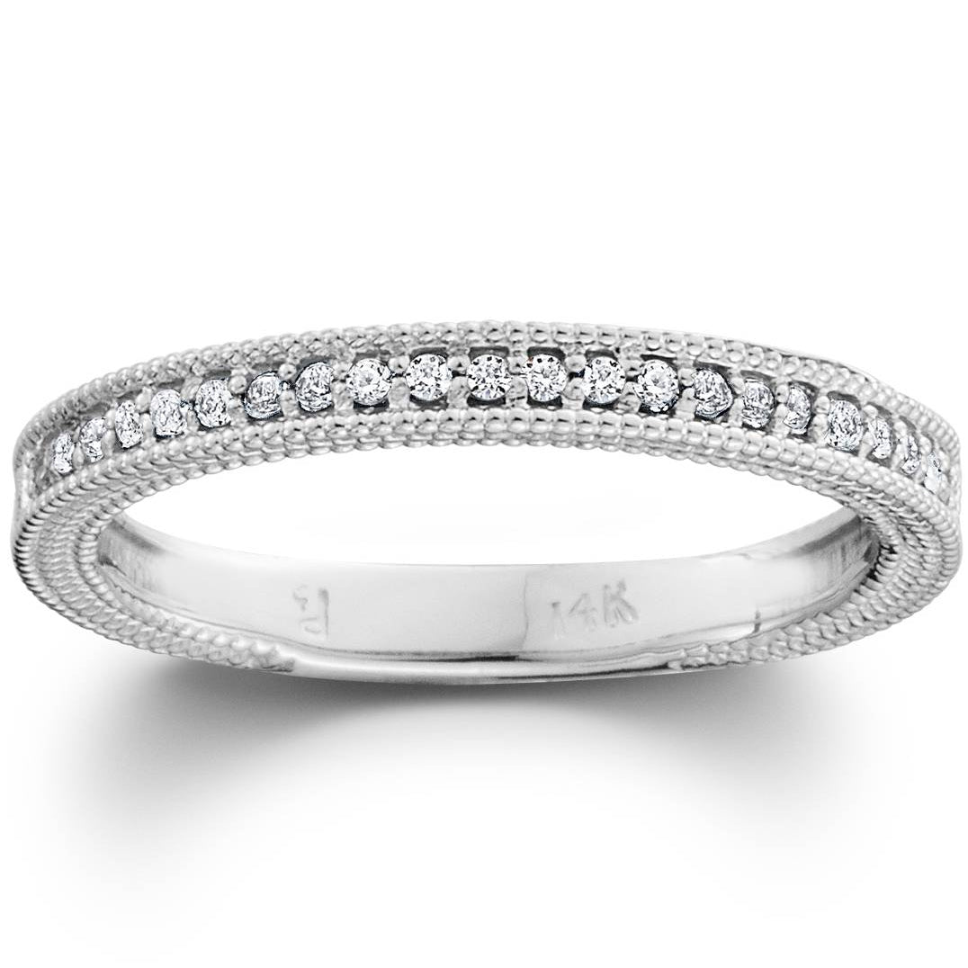 Diamond Wedding Ring 1/5ctw Women's Stackable Diamond Band 10k White Gold