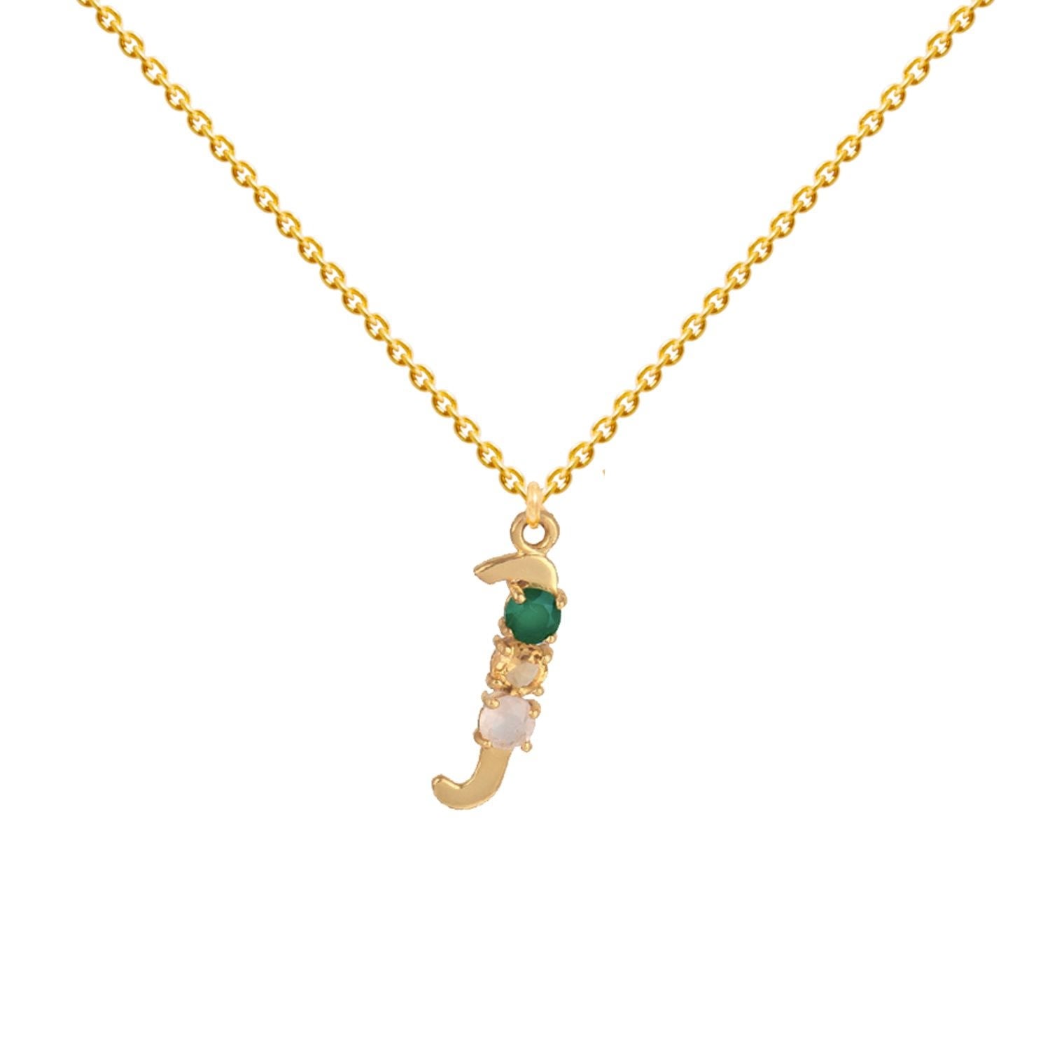 Multicolored Initial J Necklace