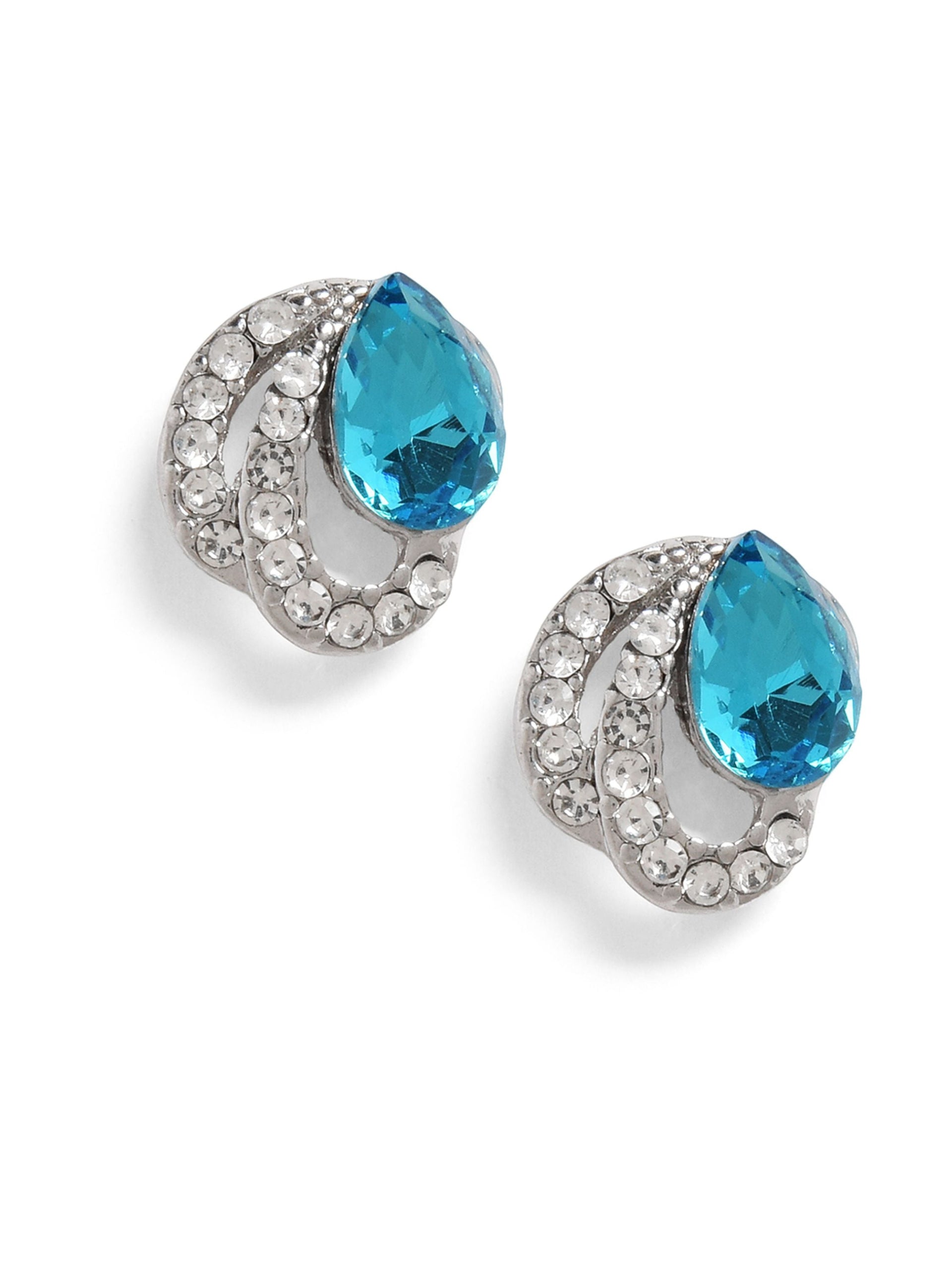 Silver-plated Blue Studded Studs