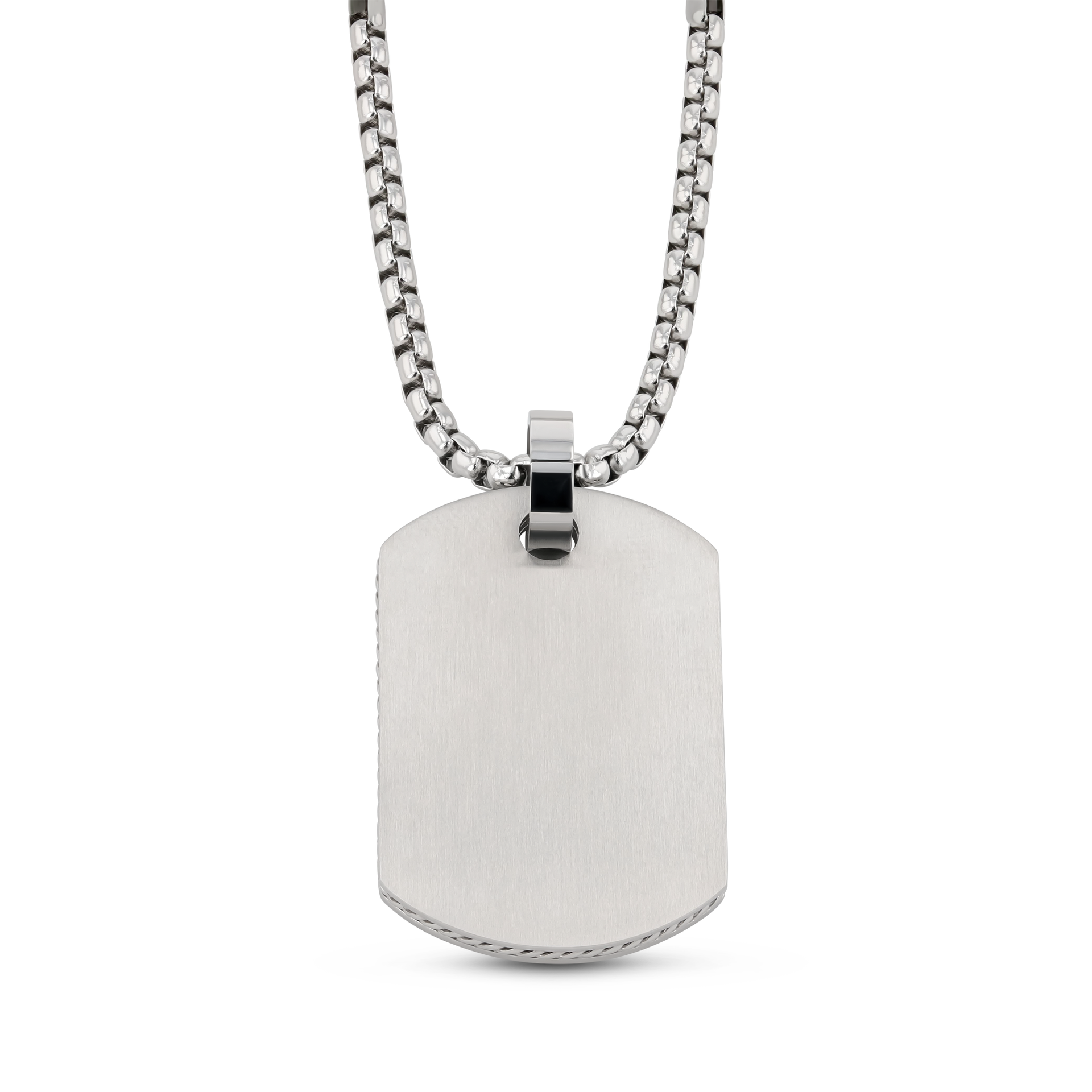Stainless Steel Dog Tag Pendant with 22-Inch Chain