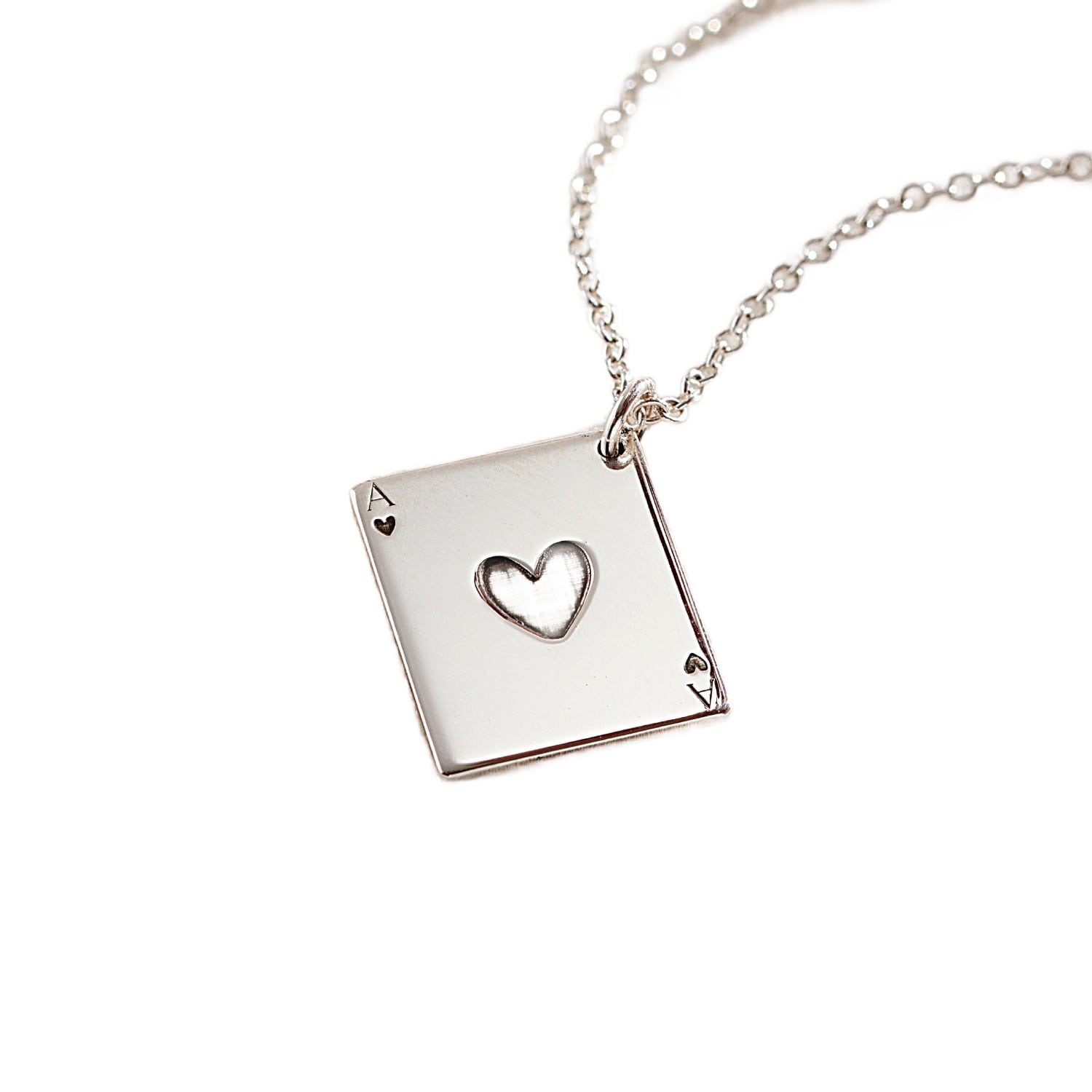 Ace Of Hearts Playing Card Charm Necklace