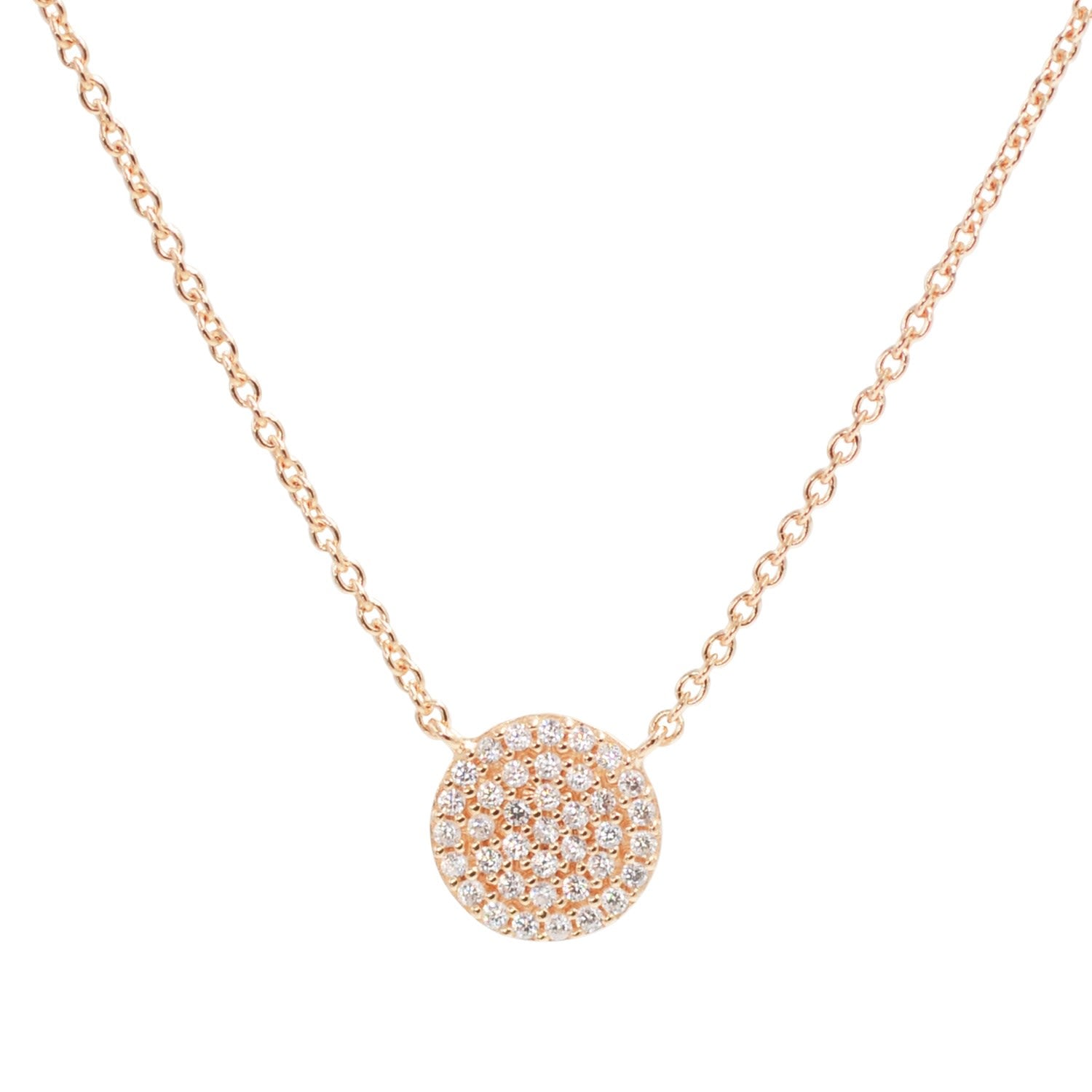 Pave Disk With Crystals Rose Gold