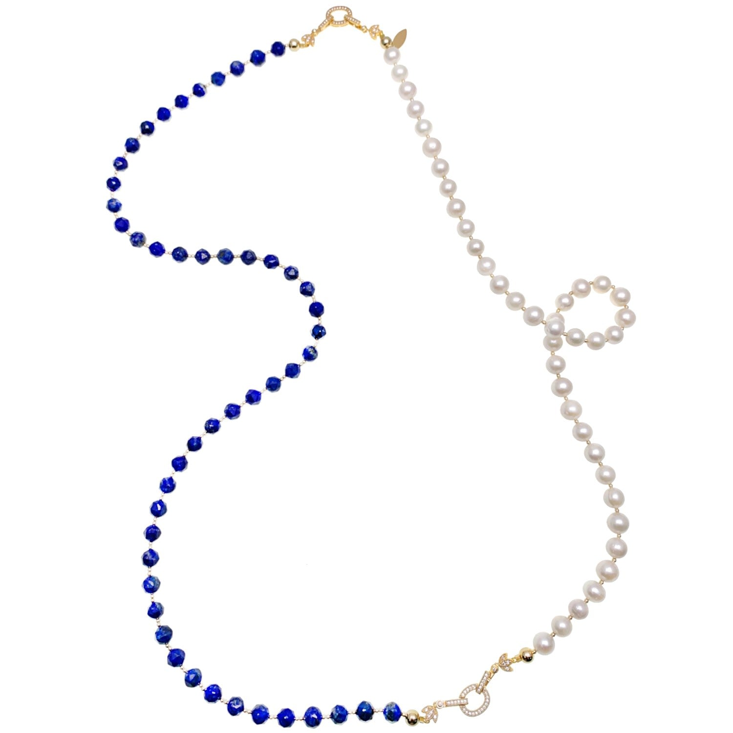 Lapis & Freshwater Pearls Multi-Way Necklace