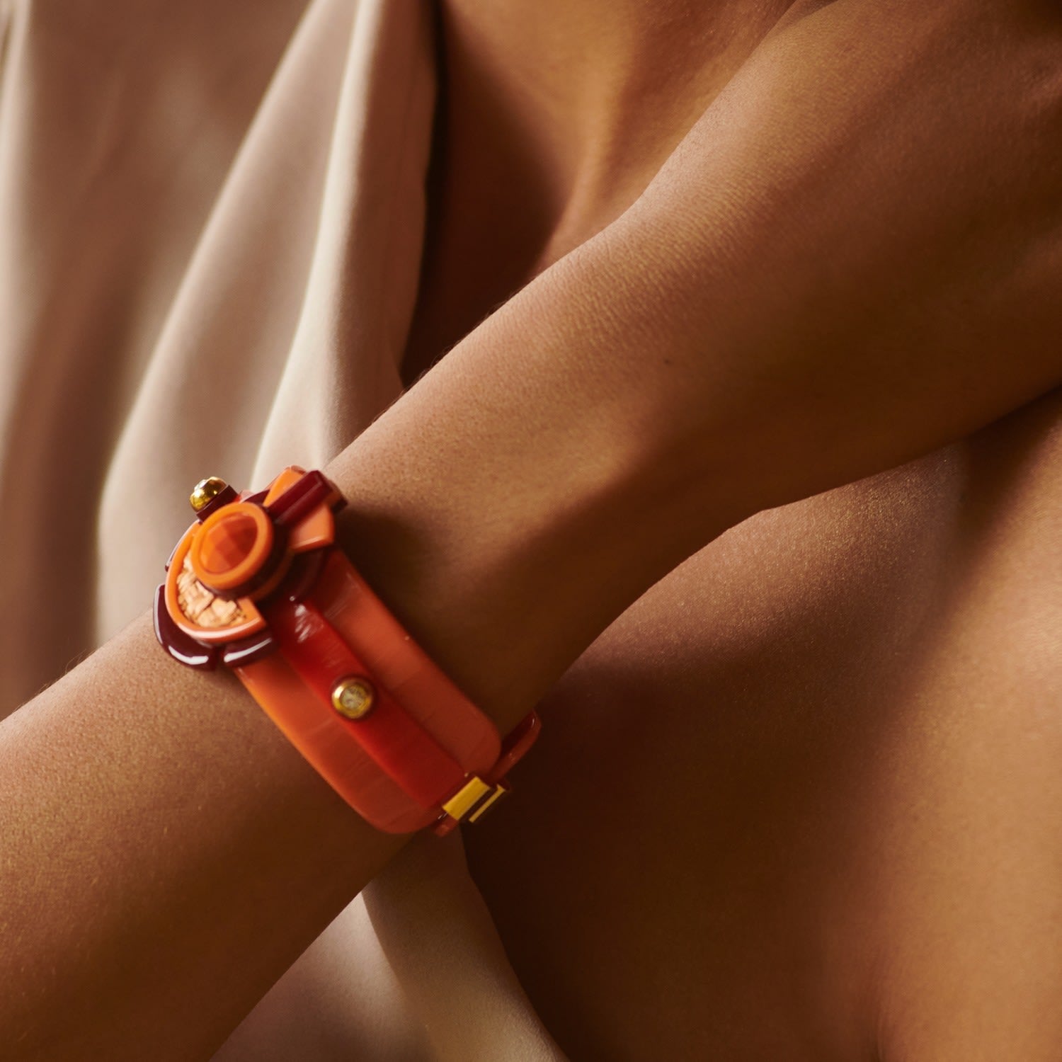 Acrylic Handmade Bracelet Buriti Orange