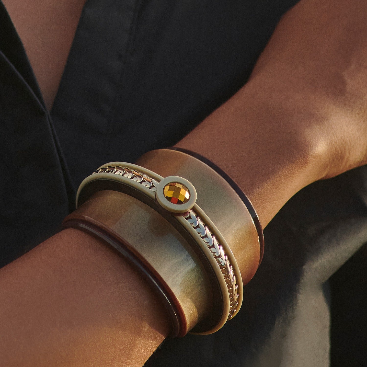 Acrylic Handmade Bracelet Empire Gold