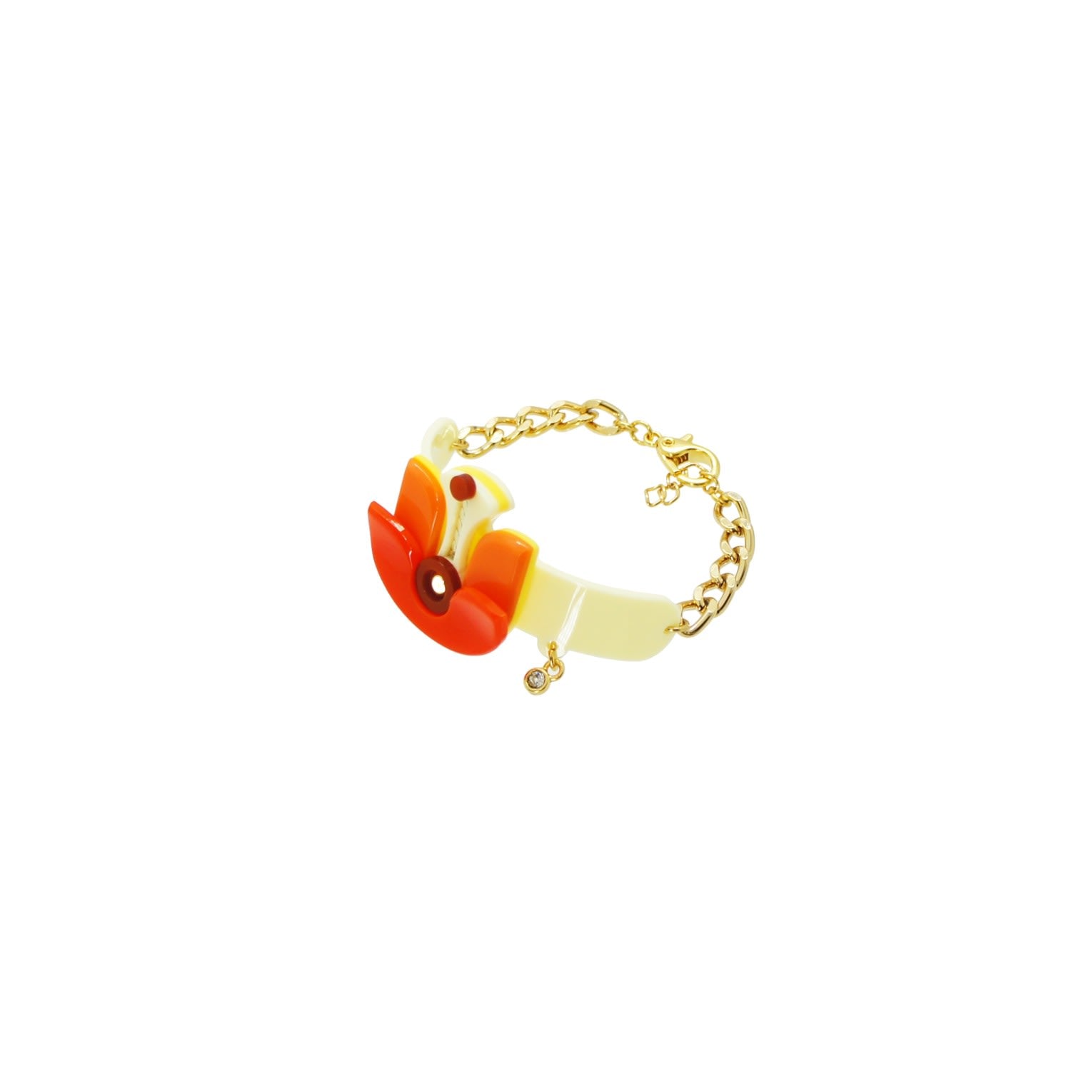 Acrylic Handmade Bracelet Lotus Orange