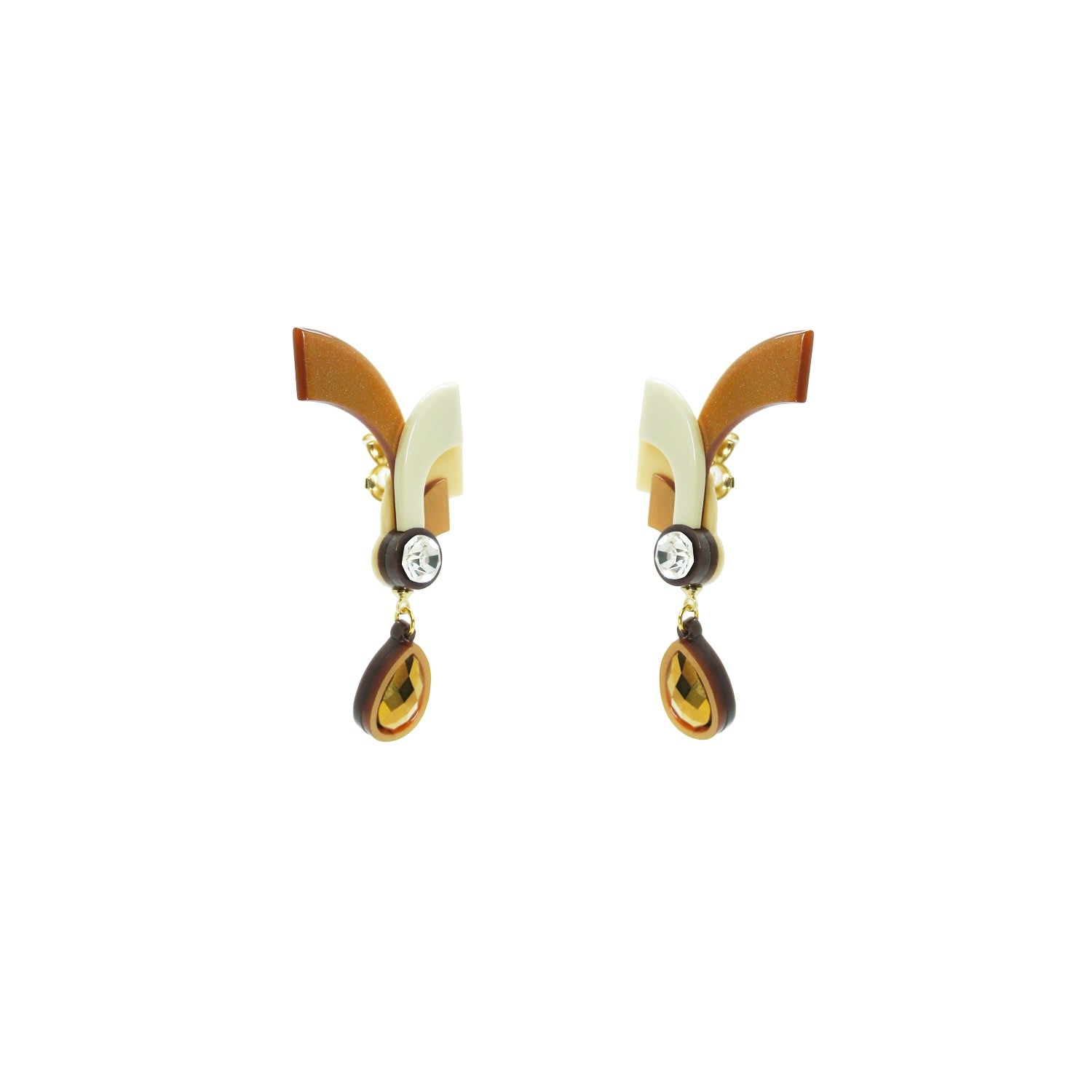 Acrylic Handmade Earring Crest Gold