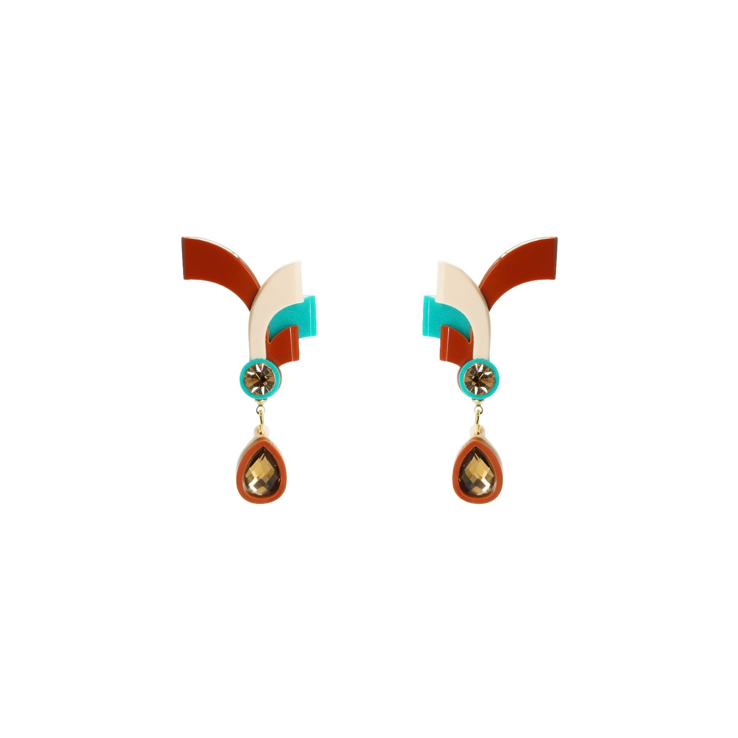 Acrylic Handmade Earring Crest Cinnamon