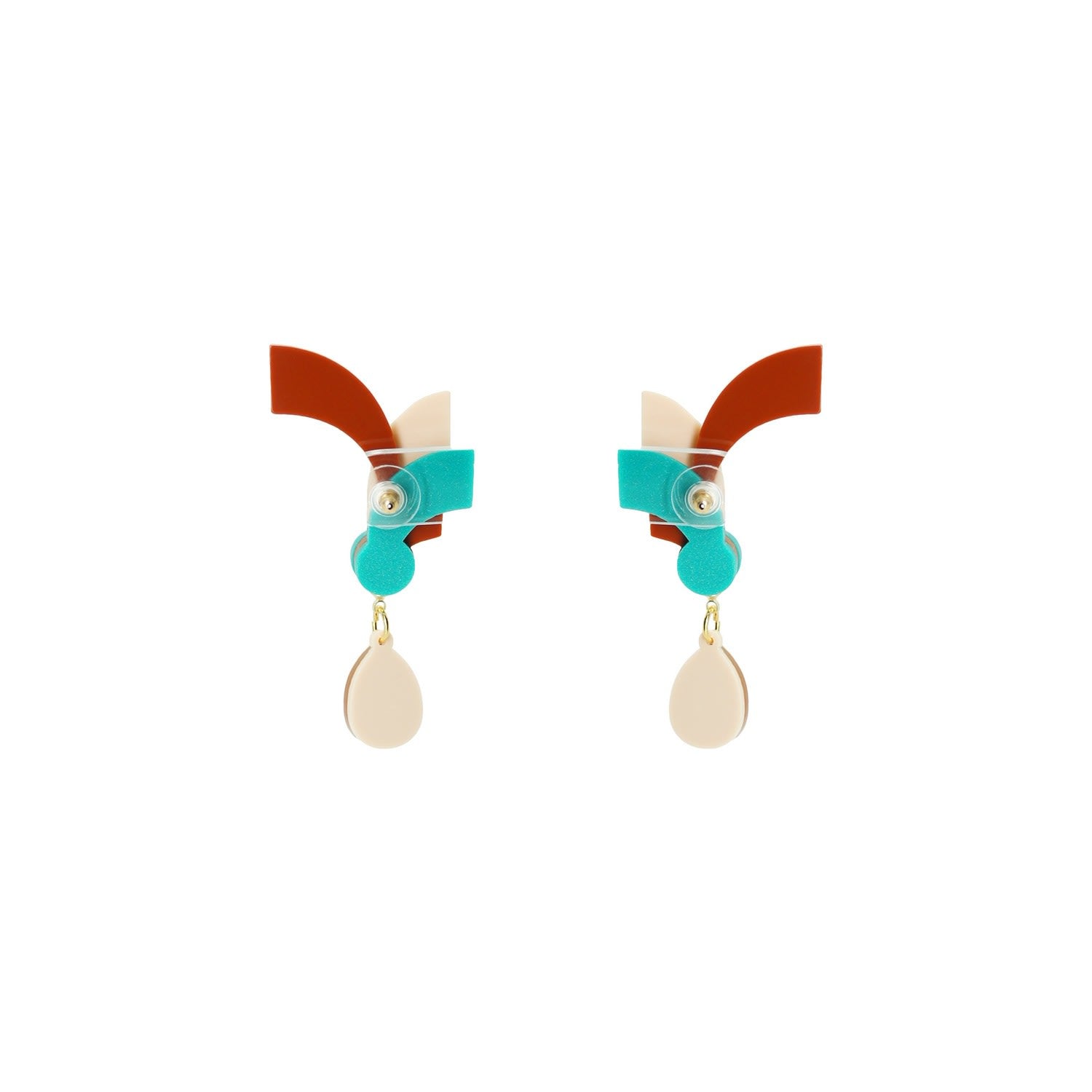 Acrylic Handmade Earring Crest Cinnamon