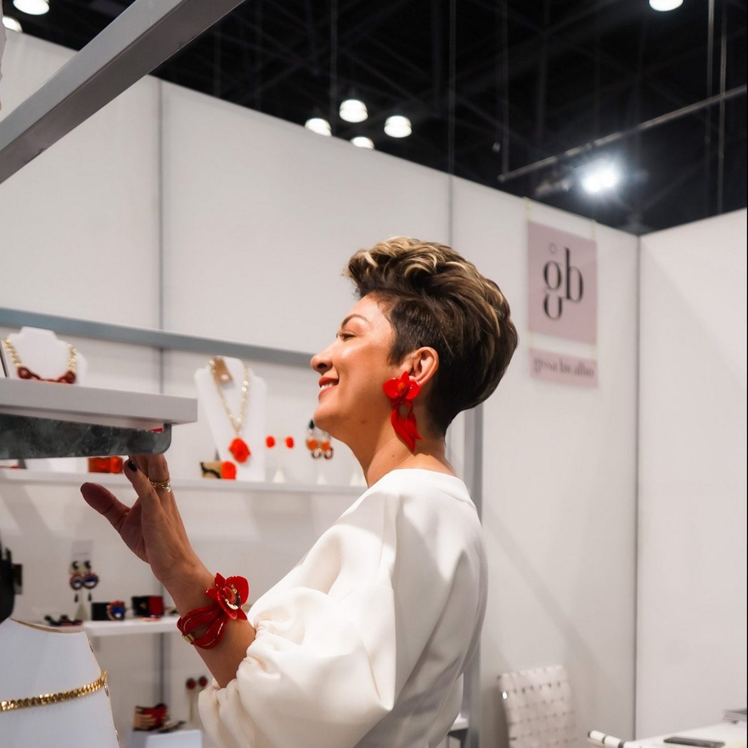 Acrylic Handmade Earring Deco Orchid Black