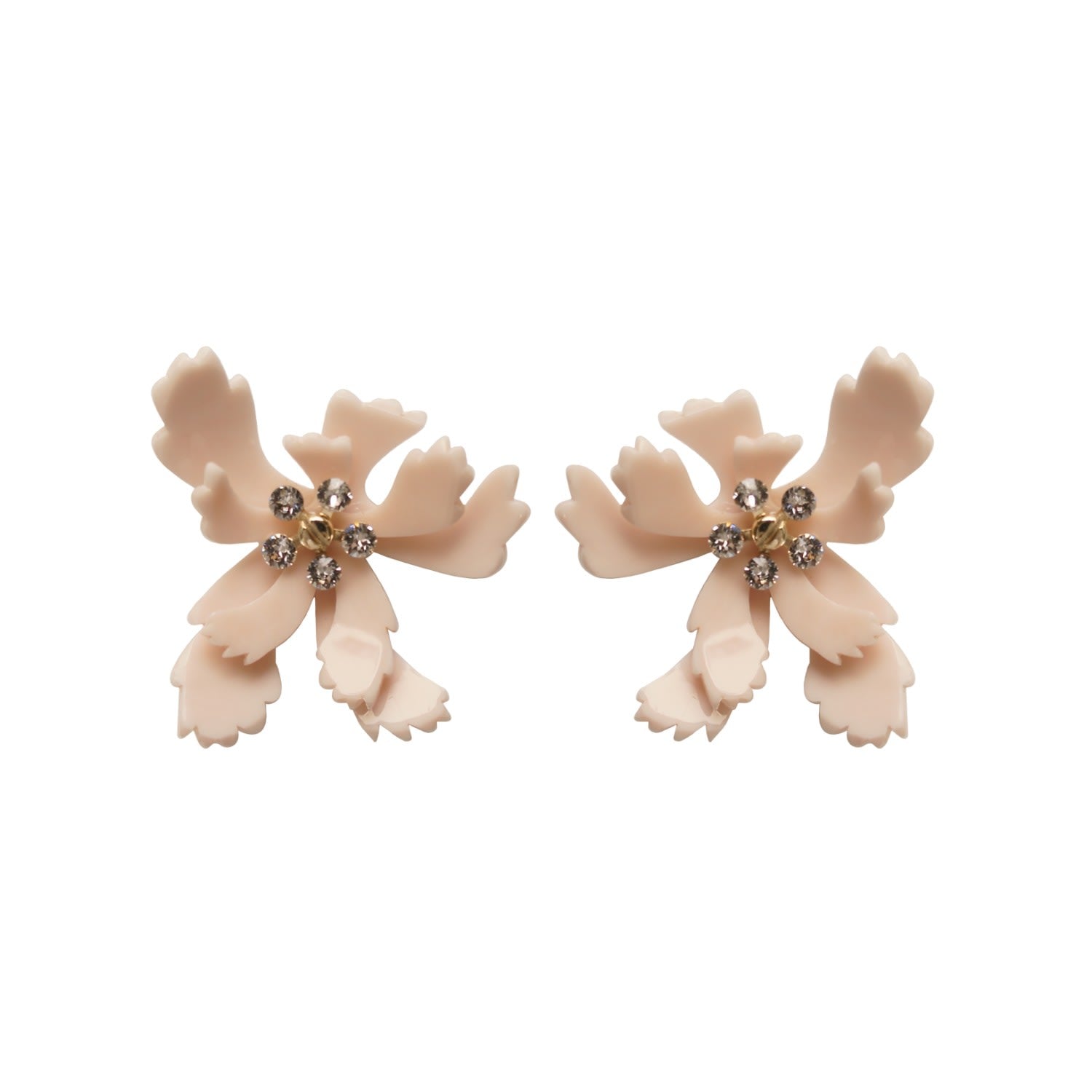 Acrylic Handmade Earring Flower Bee Nude