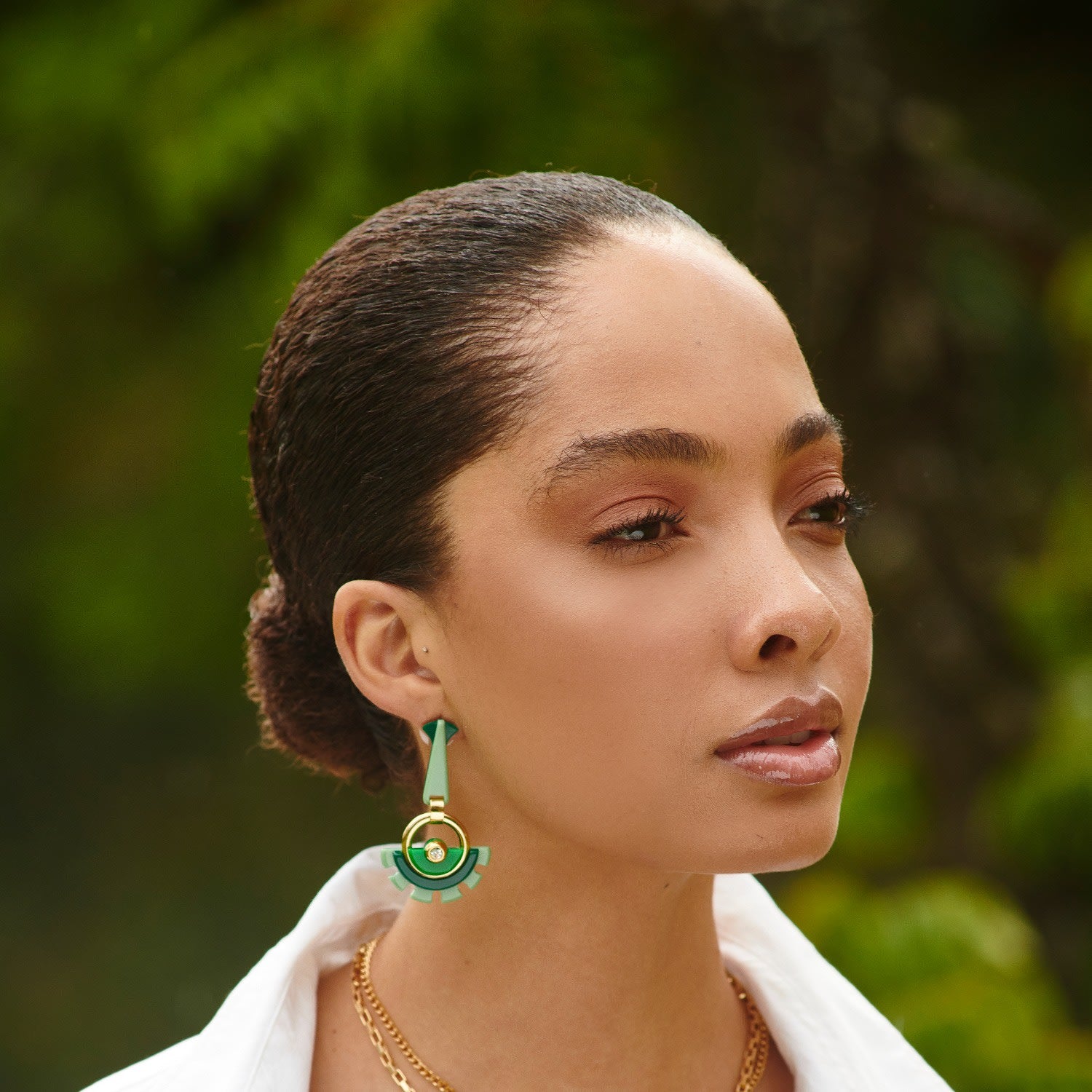 Acrylic Handmade Earring Indaiá Pale Green